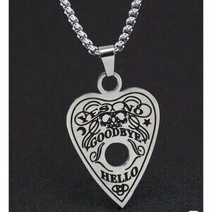 Stainless Steel Ouija Planchette Pendant Chain Necklace Halloween Gothic